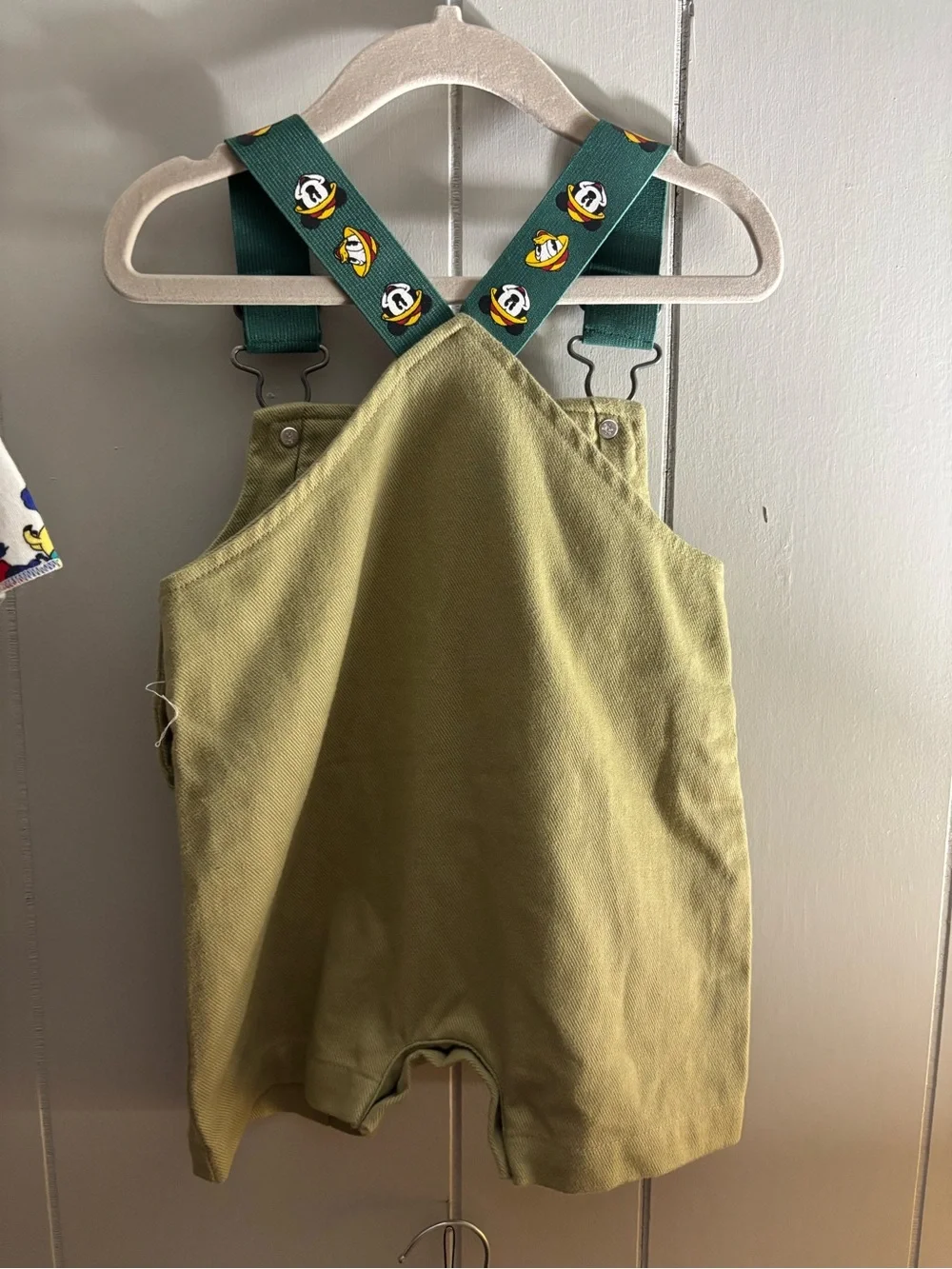 Vintage Mickey & Co Disney World Travelers Shortall Overalls 3-6M